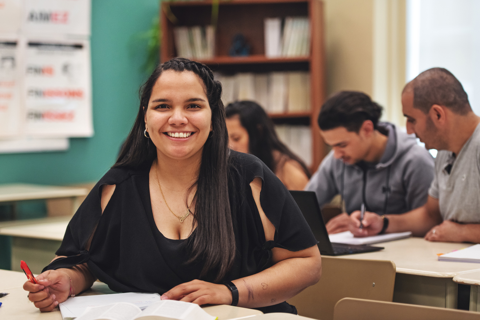 Multi-ethnic adults education classroom